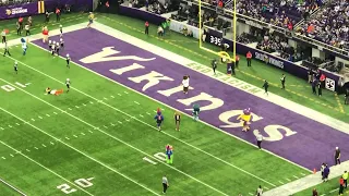 Clip of Minnesota Vikings Halftime Show: New Vikings Mascot Spike & Viktor the Vikings Pushes Child