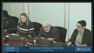 Hamilton Municipal Heritage Committee - December 15, 2023