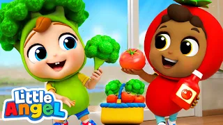 My Favorite Vegetable Song | Little Angel Kids Songs & Nursery Rhymes