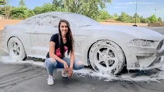 Dirty Mustang Changes Color with Foam Cannon