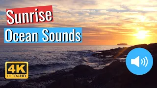 Relaxing Ocean - Water sounds for Meditation & Sleep 4k Sunrise near Sea - No Music / No Loop