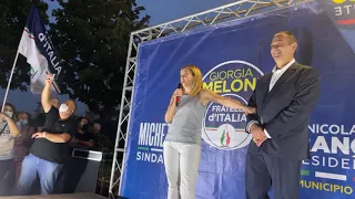 GIORGIA MELONI AI GIARDINETTI DI ROMA CON IL CANDIDATO SINDACO ENRICO MICHETTI