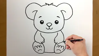 How To Draw A Cute Koala Easy Step By Step Tutorial