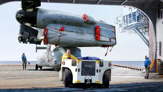 Moving US Super Advanced Transformers Helicopter Inside Giant US Carrier