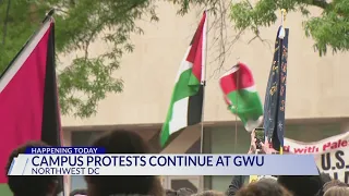 George Washington University demonstrations continue into Friday morning