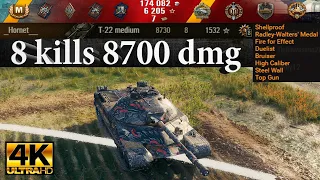 T-22 medium video in Ultra HD 4K🔝 8730 dmg, 8 kills, 1532 exp, 3000 bl 🔝 World of Tanks ✔️