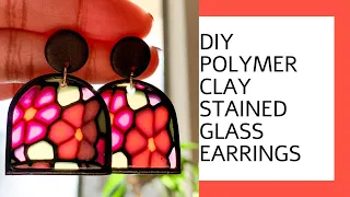 How To Make Polymer Clay Stained Glass Earrings | DIY Beginner Polymer Clay Cane Tutorial