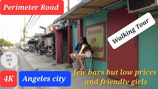 Perimeter Road Now, Few Bars but Low Prices and Friendly Girls. Angeles Walking Tour. Philippines.