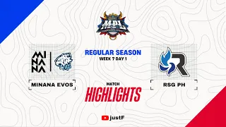 MINANA EVOS vs RSG PH HIGHLIGHTS | MPL PH S13 MNNE vs RSG