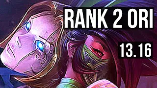 ORI vs AKALI (MID) | Rank 2 Ori, 2/0/7, 500+ games | KR Challenger | 13.16