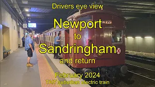 Drivers eye view, Newport to Sandringham and return to Newport, TAIT, Feb 2024