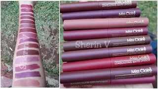 Top Miss Claire Long Lasting Matte Lipstick Swatch |  Affordable Matte Lipstick under 300Rs