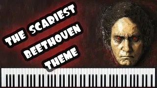 Easy piano tutorial: BEETHOVEN Scary for kids | КАК играть СТРАШНУЮ музыку на пианино