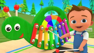 Little Baby Boy Learning Colors With Wooden Xylophone Snail Toy Set For Kids Toddlers DIY Videos