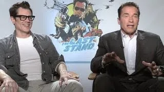 Arnold Schwarzenegger & Johnny Knoxville Interview - The Last Stand (HD)