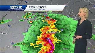 Another round of strong to severe storms is expected late tonight through Friday morning across A...