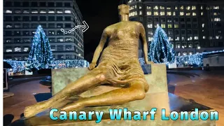 London Night Walk | Winter Lights in Canary Wharf London! #traveling