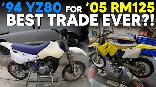 I Traded a 1994 Yamaha YZ80 for a 2005 Suzuki RM125?! Best Bike Flip Yet!