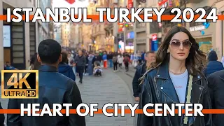 ISTANBUL TURKEY 4K WALKING TOUR IN HEART OF CITY CENTER GALATA TOWER TO TAKSİM SQUARE-WITH CAPTION