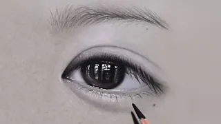 How to draw a realistic eye & eyebrow | Time speed Draw