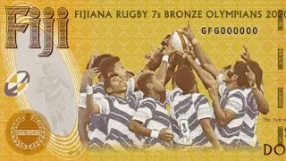 Fiji new 7 dollars commemorative Rugby 7s banknote 2022