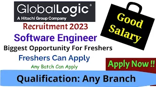 GlobalLogic Recruitment | Software Engineer | New Hiring in 2023 | Jobs For Fresher