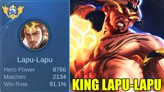 Top 1 Global Lapu Lapu ini Punya Winrate Ga Masuk Akal 91% 2000 Match Skill nya Menggerikan!