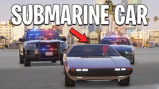 Running From The Cops With Submarine Car in GTA 5 RP