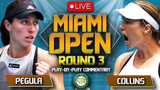 PEGULA vs COLLINS | Miami Open 2023 | LIVE Tennis Play-by-Play Stream