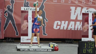 Olga Yaryomenko. Snatch 204 (24 kg). WC 2018, Daugavpils