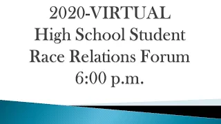 High School Student Race Relations Forum