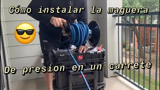 😱MOBILE CARWASH COMO INSTALAR LA MANGUERA DE PRESIÓN EN EL CARRETE  (pressure washer hose reel)