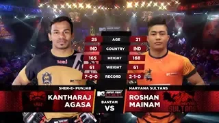 Sher-E-Punjab Vs Haryana Sultans  | MTV Super Fight League | Kantharaj Agasa Vs Roshan Mainam | SFL