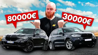 BMW X5 g05 à 80000€ -VS- BMW X5 f15 à 30000€