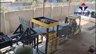 TPM dry concrete block palletizing machine and strapping machine