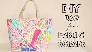 DIY Bag From Fabric Scraps | Scrap Fabric Sewing Projects [Part 10] | Thuy's Scrafts