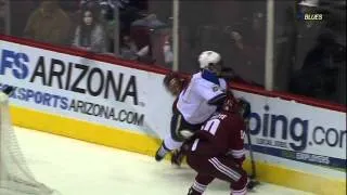 Alex Steen injury. St. Louis Blues vs Phoenix Coyotes. 25 Mar 2012 NHL Hockey