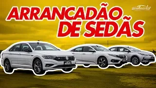 Civic x Corolla x Jetta! Qual o sedã mais rápido do Brasil? - Arrancadão #11 | Acelerados