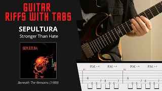 Sepultura - Stronger Than Hate - Guitar riffs with tabs / cover / lesson