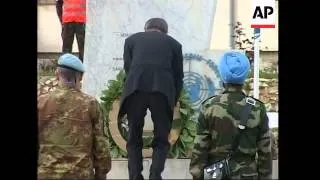 WRAP Ban Ki-Moon visiting UN troops in south. Lebanon; ADDS more shots