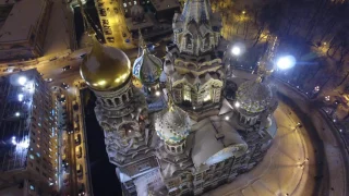 St. Petersburg, Russia - Spilt Blood Church and Kazan Cathedral - DJI Drone  4K