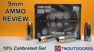 9mm AMMO REVIEW:  Federal PUNCH 124 gr JHP in Calibrated Gel (2021)