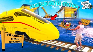 Franklin Made A Bullet Train Station In Front Of His House.. | GTA 5 AVENGERS