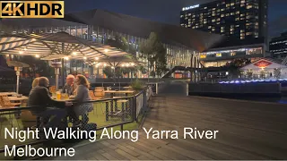 Night Walking | Yarra River | Melbourne Australia | 4K HDR