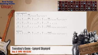 🎸 Tuesday's Gone - Lynyrd Skynyrd Guitar Backing Track with chords and lyrics