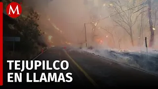 Activan alerta por incendio forestal en Tejupilco, Edomex