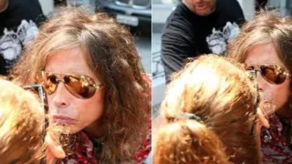 Steven Tyler with fans