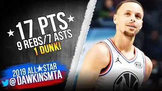 Stephen Curry Full Highlights in 2019 All Star Game   17 Pts 7 Asts 1 Reverse DUNK!  FreeDawkins