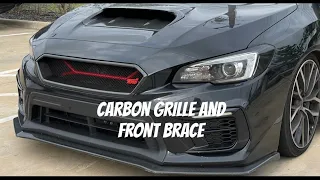 Installing a Carbon Fiber Grille and Front Brace Bar on the STI