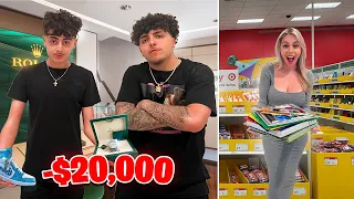 Taking Our Little Brothers BACK TO SCHOOL SHOPPING!! *JAKE PAUL ROBBED US*
